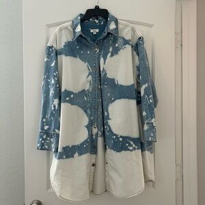 Easel Denim Blue and White Shirt